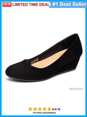 Wedge Heels 1.85 Inch Closed Round Toe Dress Pumps
